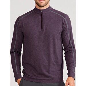 TASC Performance Mens M Carrollton Lightweight Quarter Zip Pullover Shirt Purple